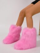 Botas de Nieve Peludas de Caña Media para Mujer