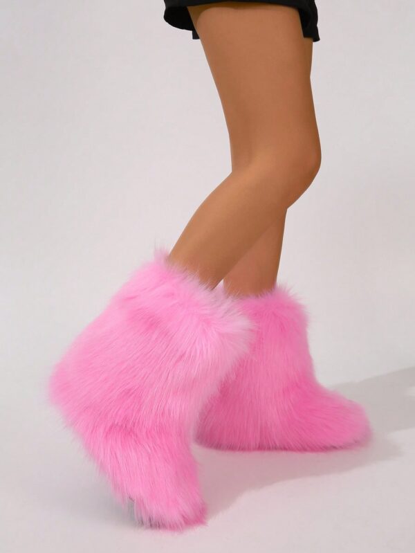 Botas de Nieve Peludas de Caña Media para Mujer - Image 68