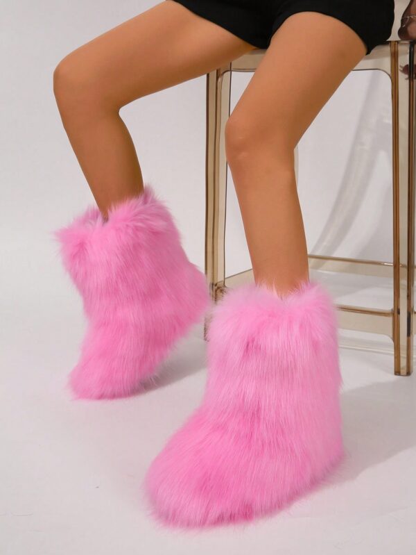 Botas de Nieve Peludas de Caña Media para Mujer - Image 66