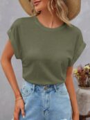 Camiseta Cuello Redondo y Manga Murciélago