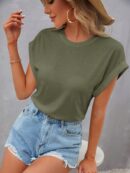 Camiseta Cuello Redondo y Manga Murciélago