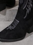 Botas de Tacón Cuña Bordadas con Cierre Lateral