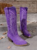 Botas de Tacón Cuña Bordadas con Cierre Lateral