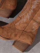 Botas de Tacón Cuña Bordadas con Cierre Lateral