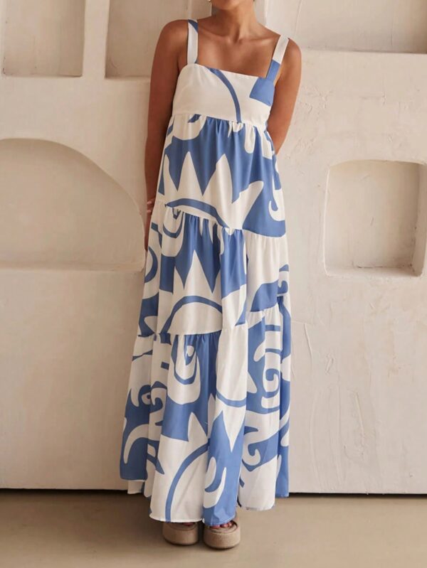 Vestido Largo Casual de Vacaciones con Estampado Aleatorio
