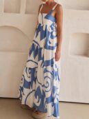 Vestido Largo Casual de Vacaciones con Estampado Aleatorio