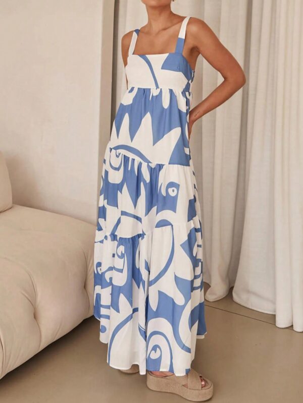 Vestido Largo Casual de Vacaciones con Estampado Aleatorio - Image 6