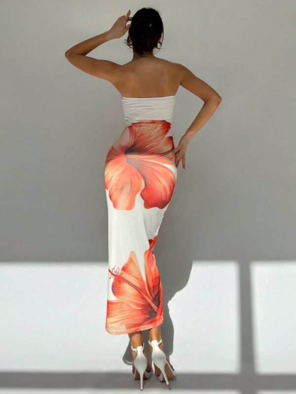 Vestido Tubo Sin Mangas con Estampado Especial y Cintura Alta - Image 2