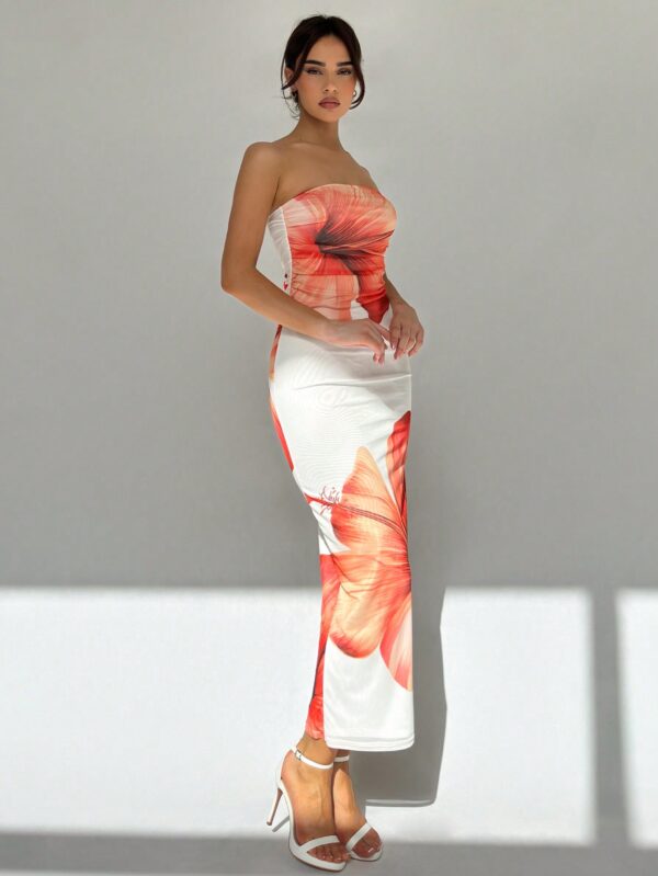 Vestido Tubo Sin Mangas con Estampado Especial y Cintura Alta - Image 5