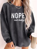 Sudadera Casual con Estampado de Letras y Manga Larga