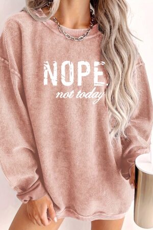 Sudadera Casual con Estampado de Letras y Manga Larga