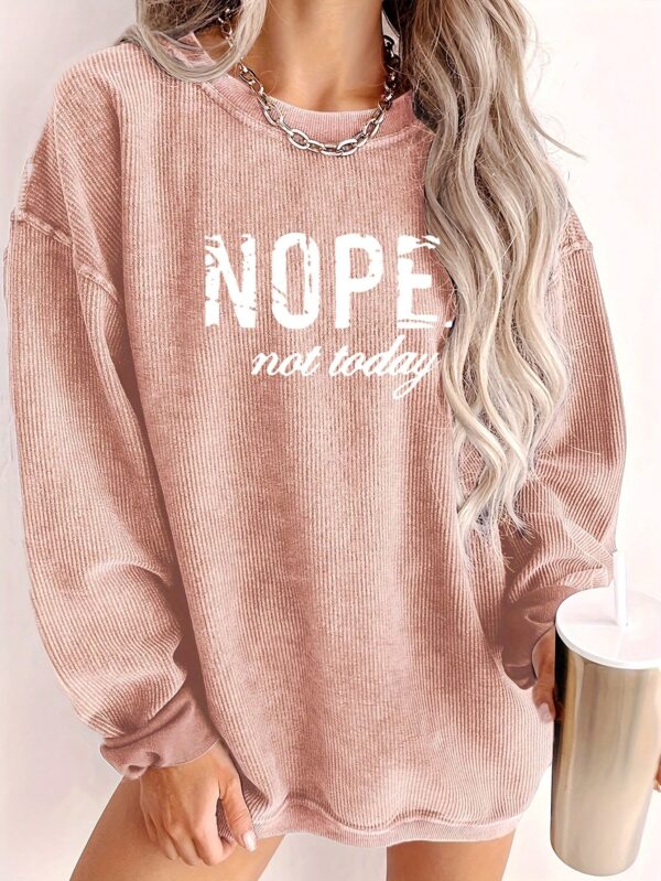 Sudadera Casual con Estampado de Letras y Manga Larga