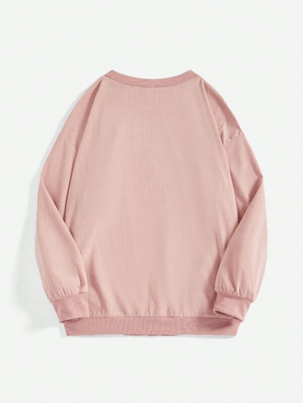 Sudadera Casual con Estampado de Letras y Manga Larga - Image 2