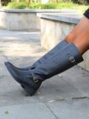 Botas Altas de Montar con Tacón Grueso y Cierre Interno