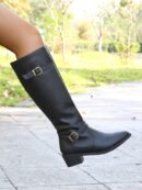 Botas Altas de Montar con Tacón Grueso y Cierre Interno