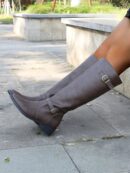 Botas Altas de Montar con Tacón Grueso y Cierre Interno