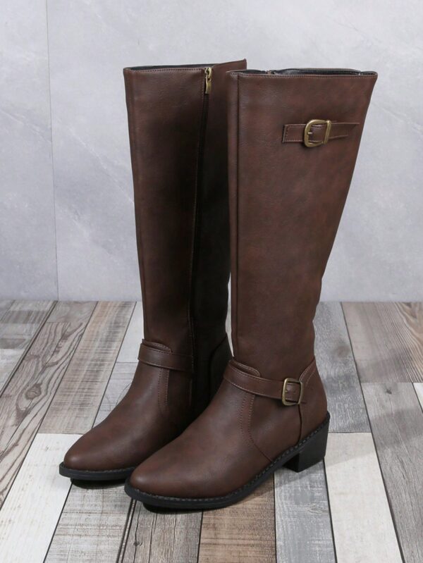 Botas Altas de Montar con Tacón Grueso y Cierre Interno - Image 11