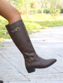 Botas Altas de Montar con Tacón Grueso y Cierre Interno