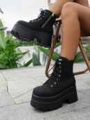 Botas de Plataforma con Cordones para Mujer Talla Grande