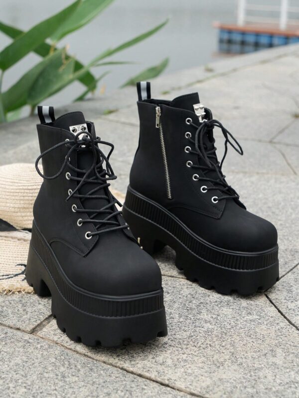 Botas de Plataforma con Cordones para Mujer Talla Grande - Image 3