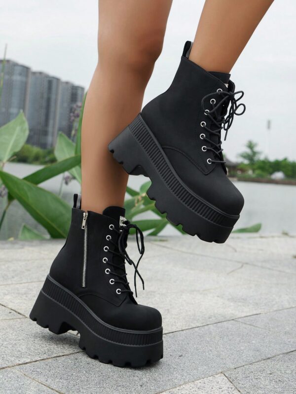 Botas de Plataforma con Cordones para Mujer Talla Grande - Image 5
