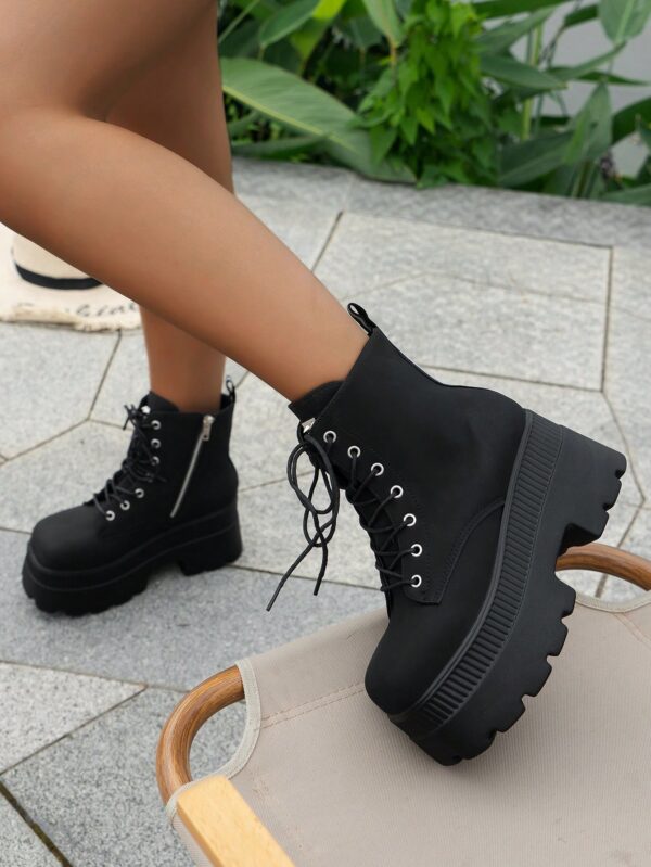 Botas de Plataforma con Cordones para Mujer Talla Grande - Image 2