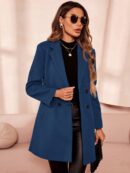 Abrigo de Lana con Solapas y Doble Botonadura