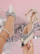 Zapatos de Tacón Alto Elegantes con Detalle de Moño