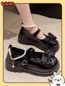 Zapatos Oxford de Tacón Alto y Suela Gruesa Estilo Mary Jane
