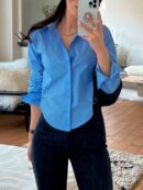 Blusa de Mujer Larga y Simple con Mangas Largas