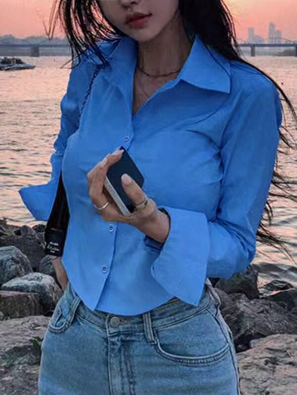 Blusa de Mujer Larga y Simple con Mangas Largas - Image 23