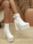 Botas Cortas de Mujer con Hebilla Unica Estilo Britanico