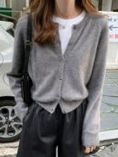 Cardigan Botones Frontales Manga Larga para Primavera y Otoño