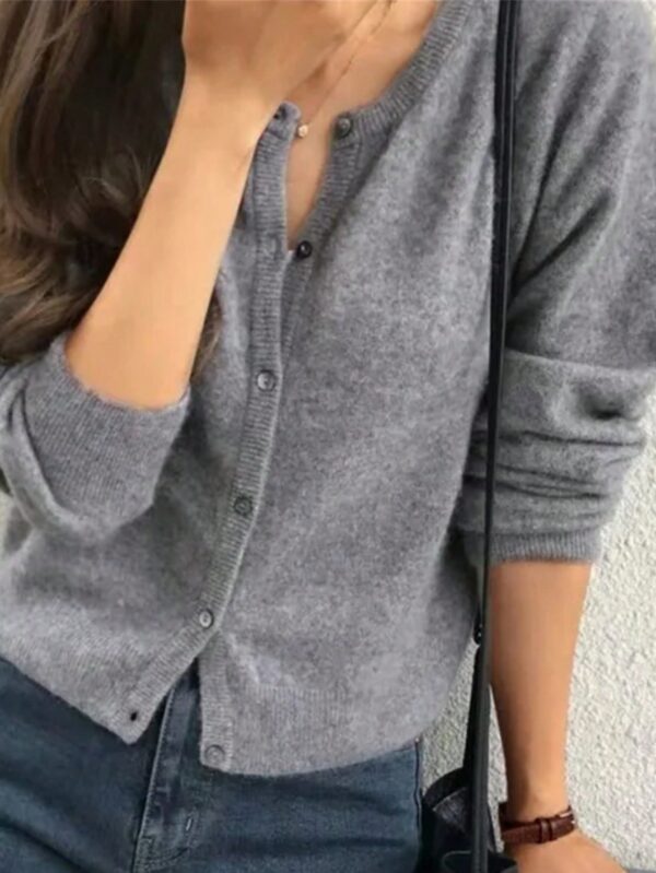 Cardigan Botones Frontales Manga Larga para Primavera y Otoño - Image 8