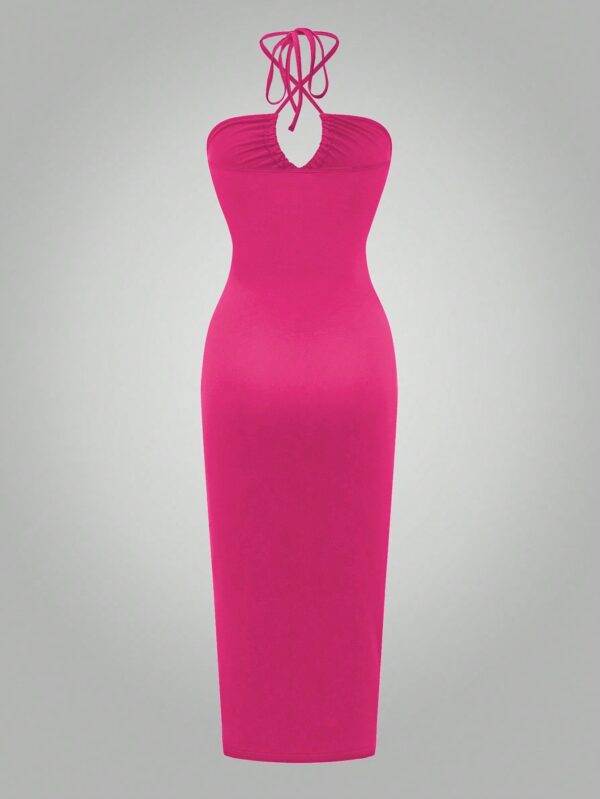 Vestido Largo Halter Sin Mangas con Espalda Descubierta y Abertura Lateral - Image 18
