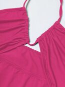 Vestido Largo Halter Sin Mangas con Espalda Descubierta y Abertura Lateral
