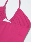 Vestido Largo Halter Sin Mangas con Espalda Descubierta y Abertura Lateral