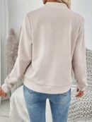 Chaqueta Tejida Jacquard Casual en Color Caqui