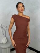 Vestido Largo Asimétrico Elegante Ajustado