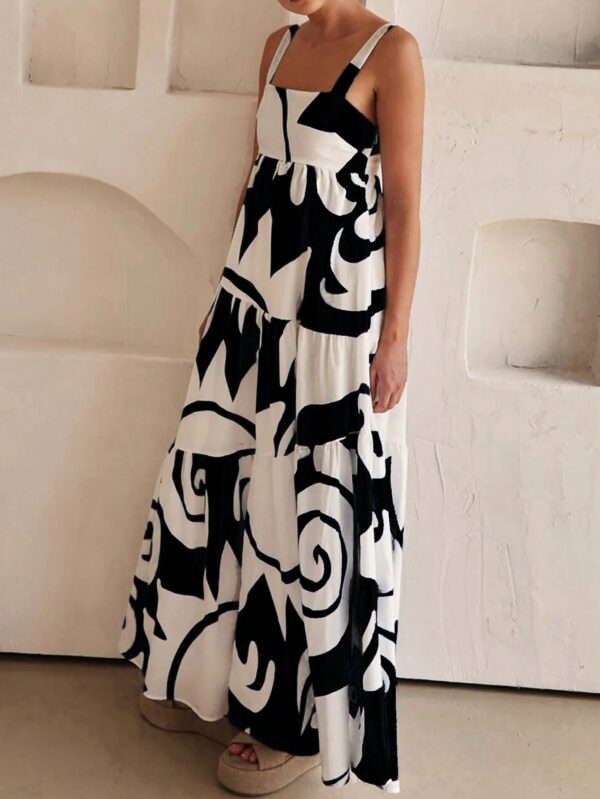 Vestido Largo Casual de Vacaciones con Estampado Aleatorio - Image 10