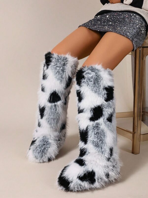 Botas de Nieve Peludas de Caña Media para Mujer - Image 76