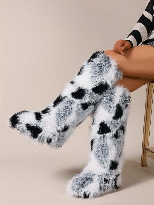 Botas de Nieve Peludas de Caña Media para Mujer - Image 79