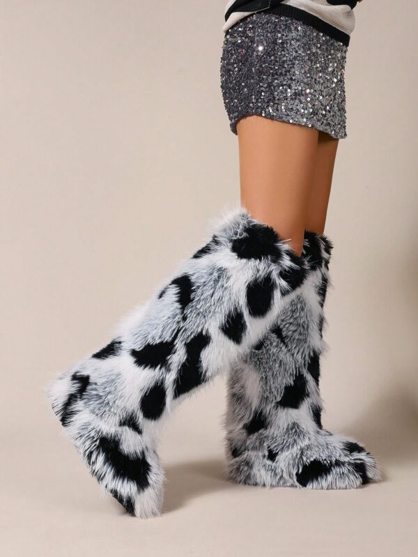 Botas de Nieve Peludas de Caña Media para Mujer - Image 77