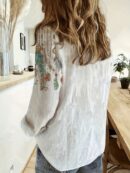 Blusa de Manga Larga con Estampado Boho Casual Primavera/Otoño