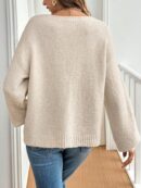 Cardigan Largo Oversize con Nudo en Color Sólido