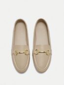Mocasines de Mujer con Hebilla Metálica y Tacón Plano