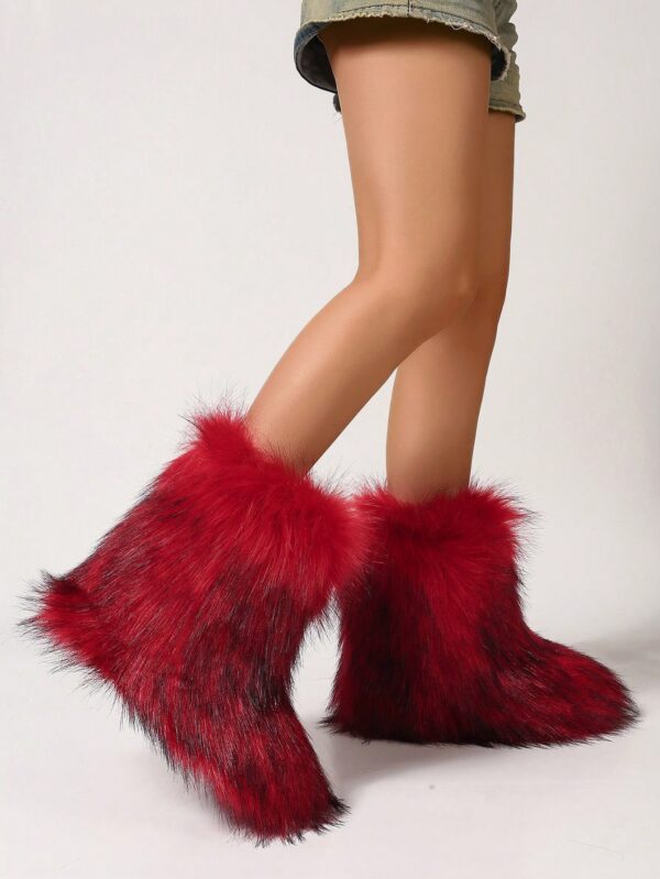 Botas de Nieve Peludas de Caña Media para Mujer - Image 24