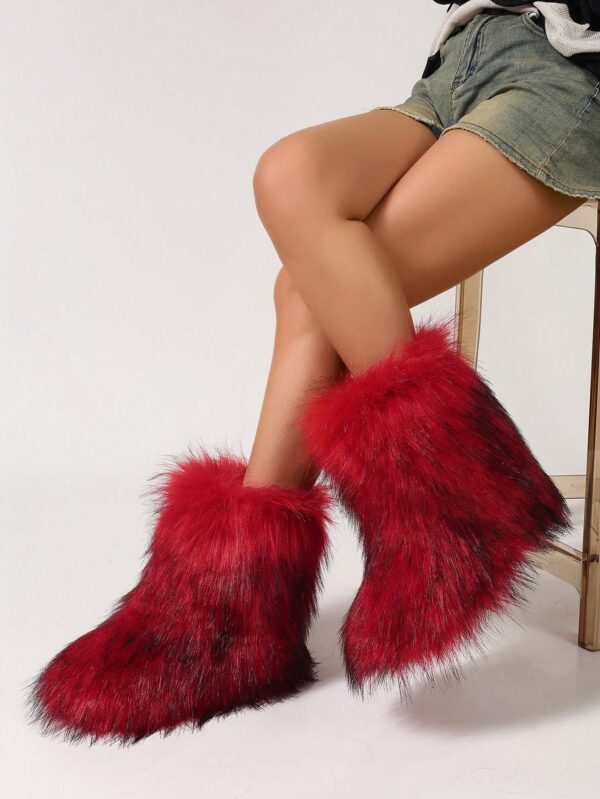Botas de Nieve Peludas de Caña Media para Mujer - Image 22