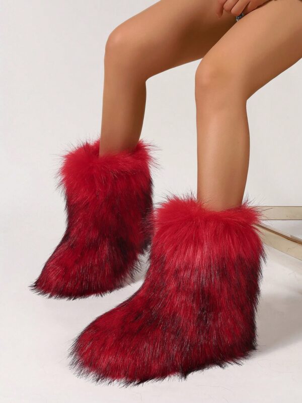 Botas de Nieve Peludas de Caña Media para Mujer - Image 21