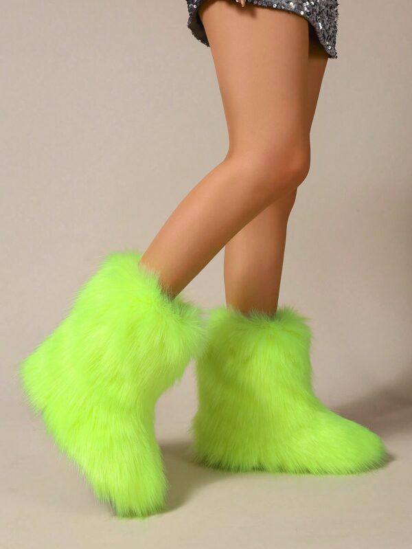 Botas de Nieve Peludas de Caña Media para Mujer - Image 14